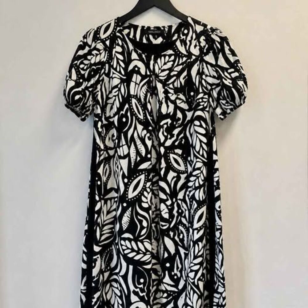 Marks & Spencer Black & White Abstract Print Shift Dress